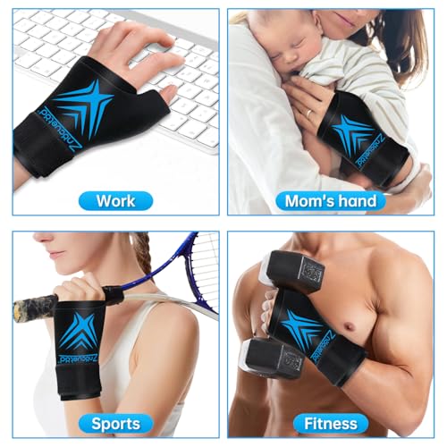 Wrist Ice Pack Wrap for Pain Relief Reusable Wrist Brace Cold Gel Gloves Hand Thumb Ice Packs for Injuries Surgery Recovery Hot Cold Compress Therapy for Carpal Tunnel Tendonitis Swelling Arthritis - style: Wrist-Black