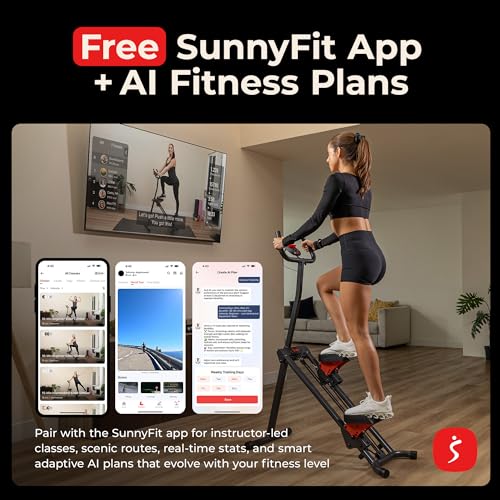 Sunny Health & Fitness Stair Stepper & Climber Exercise Equipment for Home Workout, Compact Cardio Training Machine - color: Orange