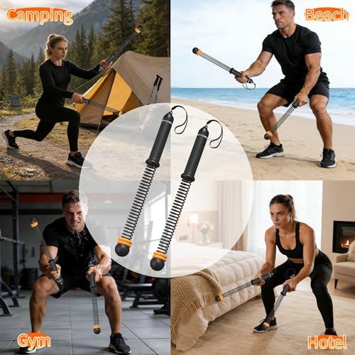 Adjustable Ropeless Battle Ropes for Home Gym,Portable Cordless Weighted Battle Rope Trainer with Resistance Levels,Storage Bag & Workout Guide for HIIT Cardio & Strength Training - color: Adjustable-black