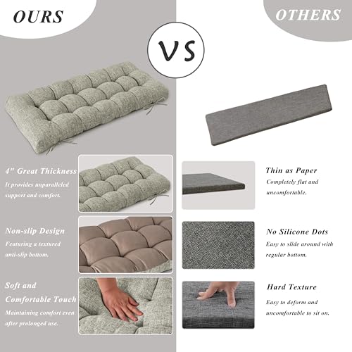 Indoor Bench Cushion for Indoor Furniture 48"x19" Heather Gray 1 Pc - color: Heather Gray