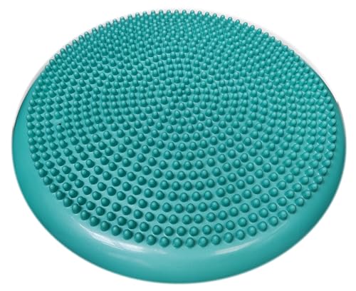 AppleRound Inflated Wobble Cushion with Hand Pump, Air Stability Board (Extra Thick), Core Balance Disc for Adults, Sensory Wiggle Seat for Kids, Flexible Seating for All Age, 13.5in / 34cm Diameter - color: Turquoise