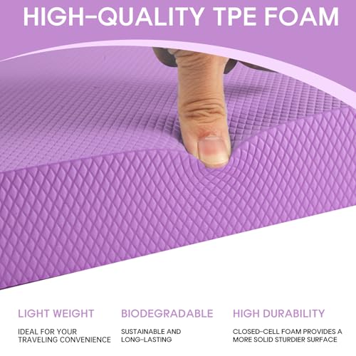 Balance Pad – Stability Trainer for Balance, Stretching, Physical Therapy, Exercise, Mobility, Rehabilitation and Core Training Non-Slip Closed Cell Foam Premium Balance Pad Knee Pad - color: Purple