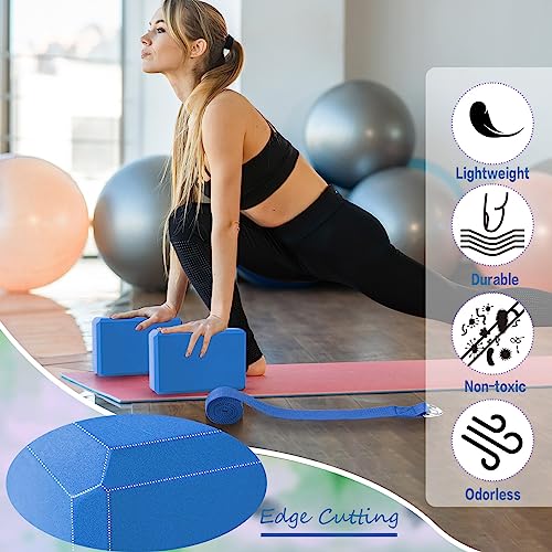 Wettarn 15 Pack Non-slip Yoga Block and Strap Set for Stretching