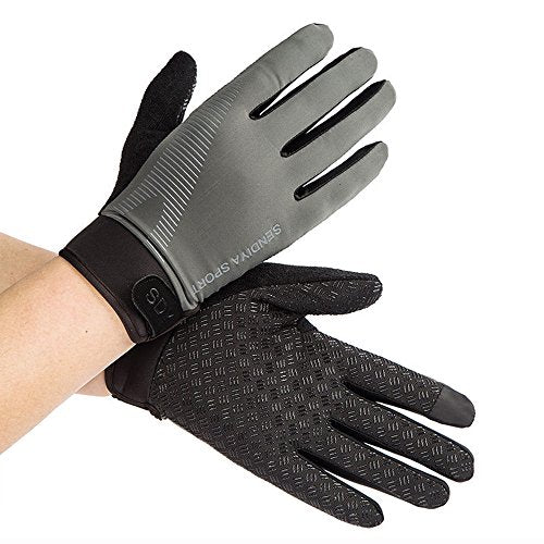 YHT Workout Gloves, Full Palm Protection & Extra Grip, Gym Fishing Fencing Gloves for Weight Lifting, Training, Fitness, Exercise (Men & Women) - color: Gray, size: Medium