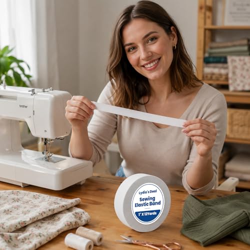 Lydia's Deal Elastic Bands for Sewing Wide 1 Inch x 12 Yards,High Elasticity Knit Elastic Spool Elastic Straps for Wig -White - color: White, size: 1 Inch * 12 Yards