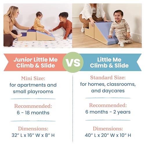 ECR4Kids SoftZone Junior Little Me Climb and Slide, Beginner Climber, Earthtone, 2-Piece - color: Earthtone