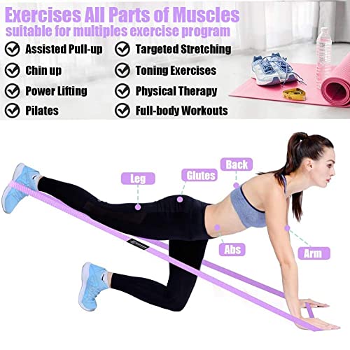 Long Resistance Bands, Fabric Resistance Bands Stretch Bands for Exercise Bands Resistance Bands Set Elastic Resistance Bands for Working Out Women Resistance Bands for Physical Therapy - color: Violet/Pink