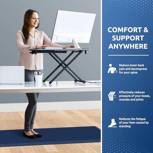 KitchenClouds Kitchen Mat Cushioned Anti Fatigue Kitchen Rug 17.3"x60" Water Resistant Non Slip Kitchen Rugs and Mats Standing Desk Mat Comfort Floor Mats for Kitchen House Sink Office (Blue) - color: Blue, size: 60"L x 17.3"W x 0.5"Th