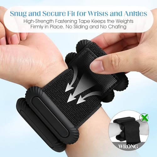 Wrist Weights for Women & Men, 2lb Silicone Wrist Ankle Weights for Pilates, Yoga, Running and Strength Training Comfortable Weighted Bracelet Arm Leg Weights for Fitness, Walking, Gym - color: Black