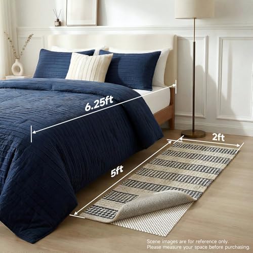 Veken Runner Rug Pad Gripper for Hardwood Floors, Non Slip 2x5 Ft Rug Pads for Area Rugs, Thick Rug Grippers for Tile Floors, Under Carpet Anti Skid Mat, Keep Your Rugs Safe and in Place - size: 2' x 5' (Rectangular), style: White