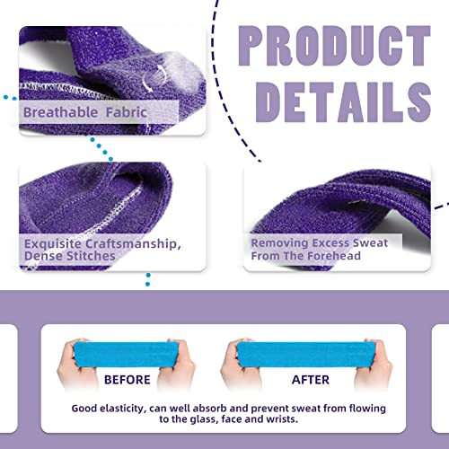 3 Pack Men & Women Sports Sweatbands Headbands - color: Purple,Sky blue,Blue