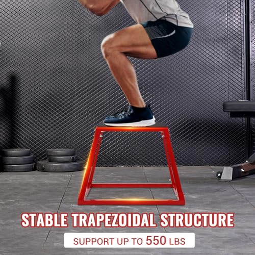 Plyometric Jump Box, Jumping Trainers Heavy-Duty Steel Plyo Boxes with Rubber Pad for Home Gym, Jump Platforms Step Up Box, Conditioning Strength Training 12"/18"/24"/30" - size: 12+18+24 Inch