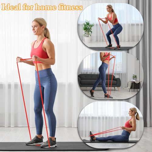 Foilswirl 8 Pcs Resistance Bands Long and Short Pull up Assistance Exercise Workout Bands for Working Out Muscle Training Physical Muscle Training Men and Women - color: Red, size: 15-35 Ibs