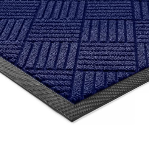 100pointONE Front Door Mat, Heavy Duty Indoor Outdoor Doormat, 72" x 24" Low Profile Outdoor Mats for Home Entrance, Stain and Fade Resistant Welcome Mat Ideal for High Traffic Area, Diamond Blue - color: Blue Diamond, size: 2' x 6' (Rectangular)