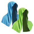 Sukeen Cooling Hoodie Towel, Absorbent Quick-Drying Cooling Towels for Neck and Face, UV Sun Protection Cooling Neck Wraps Sport Head Cooling Towel Hot Weather - color: Blue/Green