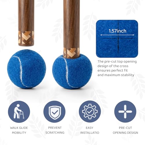 ANCKNE Walker Tennis Balls Precut Tennis Balls for Walkers 4PCS Walkers Legs Universal Precut Glide Balls, Heavy Duty Long Lasting Felt Pad Glide Coverings for Furniture Legs and Floor Protection - color: Blue