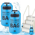 Heavy Duty Pool Ladder Weights - 50lbs Sand Fillable Universal Sand Bags Step Anchors, 500D PVC Waterproof Tear-Resistance Foldable Sandbags for Above Ground Swimming Pools Stair Entry Systems, 2 Pack - size: 50 LB