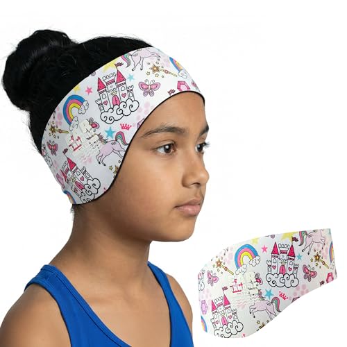 Earvolution Ear Band-It Ultra Swimming Headband for Kids and Adults - Invented by Ear, Nose, and Throat Physician - Custom Anti-Slip Grip Neoprene Maximizes Protection, 13 Color Options, 3 Sizes - color: Princess