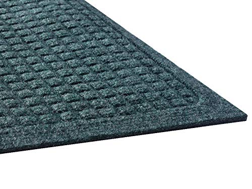 Guardian EG020308 EcoGuard Indoor Wiper Floor Mat, Green, 2' x 3' | Recycled Plastic and Rubber - color: Green, size: 2' x 3' (Rectangular)