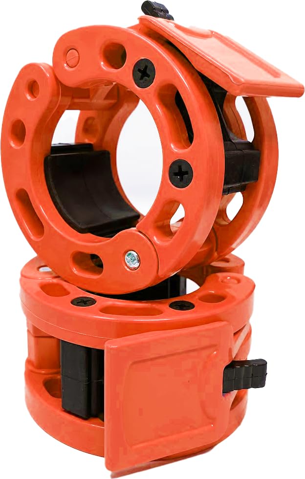 Clout Fitness Olympic Barbell Clamps Collars Quick Release Pair of Locking Weight Clips Fit 2 Inch Barbell for Weightlifting - color: Orange, style: Classic Quick Release