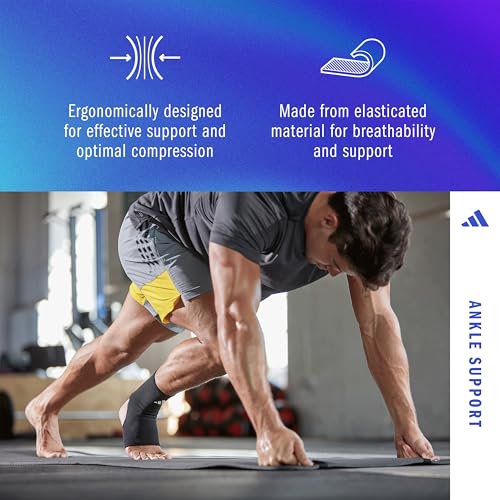 adidas Support Ankle Sleeve, Ergonomic Ankle Compression Sleeve - size: X-Large, style: adidas Ankle Support
