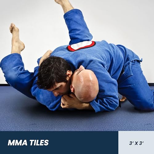 FlooringInc's 1" Thick Foam Tiles, 3'x3' or 2'x2' Reversable Interlocking Tiles, Ideal Yoga Mat, Gymnastics Mat, Workout Mat for MMA and Jiu Jitsu Training - color: Black/Gray, size: 16 - 3'x3' Tiles (144 Sq Ft)