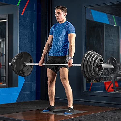 METIS 33lb 6ft Olympic Barbell - Olympic Barbell Bar with Optional Pair of Olympic Weight Plates | Olympic Barbell Set | Olympic Bar Strength Training Equipment - size: Barbell + 55lb Weight Plates (Pair)