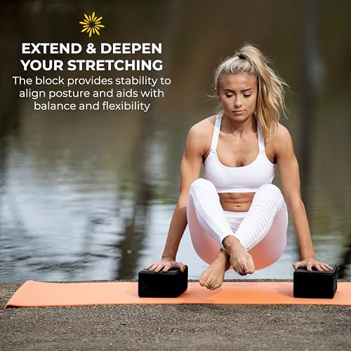 Bulk 4 in Foam Yoga Blocks, 10 Pack - color: Black