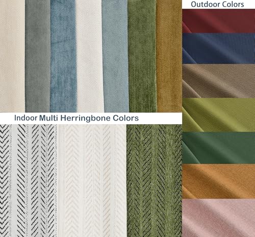 Custom Size Bench Cushion, Herringbone Customized Window Seat Dense Foam Seating Cushions Pad for Indoor Outdoor Patio Furniture, Mudroom, Banquette Breakfast Nook, Non Slip Bottom, Piping, Waterproof