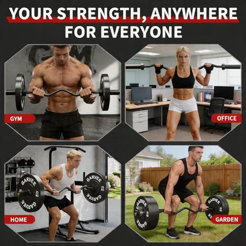 Olympic EZ Curl Bar 47" – 700LB Capacity 2-Inch Curling Bar for Bicep & Tricep Workouts, Hip Thrusts, Squats, Rows – Anti-Slip Diamond Knurling, Ergonomic Wrist-Friendly Curved Shaft for Home Gym - color: Black