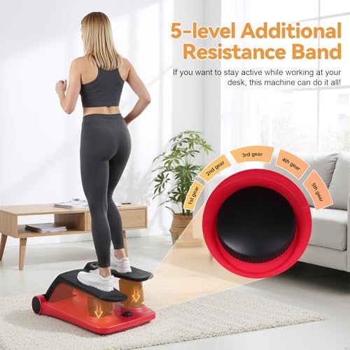 Air Stepper, Mini Stair Climber with Adjustable Resistance LCD Monitor Resistance Bands, Non-Slip Pedals 300lbs Capacity for Home Office Cardio