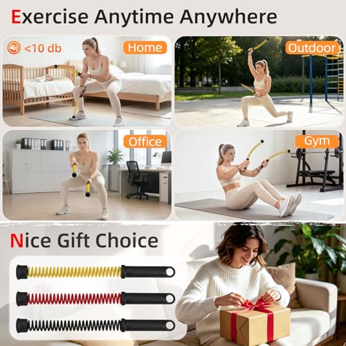 Abahub Weighted Ropeless Battle Rope, Portable Silent Cordless Battle Ropes, Space Saving Home Gym No Battle Ropes with Storage Bag, 2PCS Yellow - Set B - color: Yellow