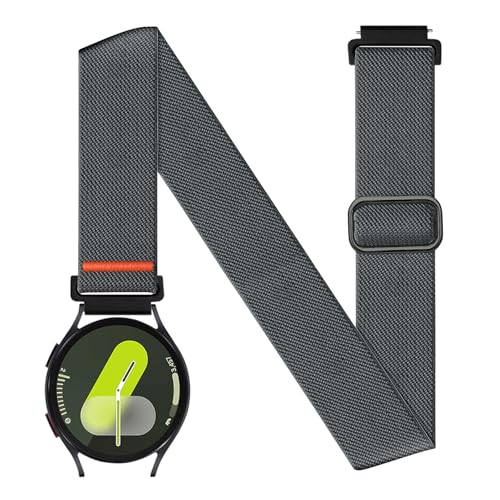 20mm Nylon Sport Ankle/Arm Band Compatibel with Galaxy Watch 7/6/5/4/FE 44mm 40mm/Watch 5 Pro/ 6 Classic 47mm 43mm/ 4 Classic Strap,Elastic Oberarmband Bicep Band for Women Men - color: dark gray