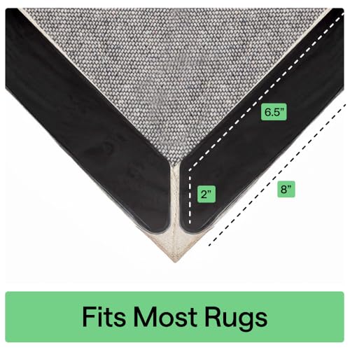 GORILLA GRIP® Rug Gripper Pads, 24 pc Reusable Double-Sided Stickers Keep Area Rugs Corners Flat, Grips Hardwood, Tile and Laminate Floors, Renter Friendly, Holds Down Carpet in Place, Home Décor
