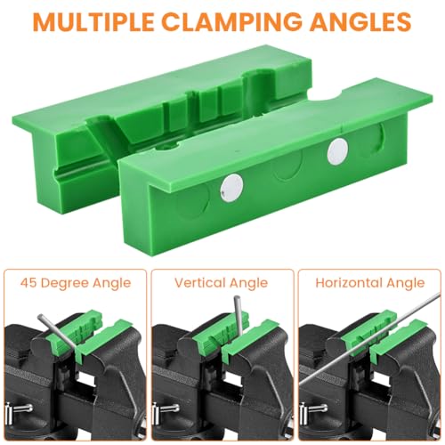 4.5" Soft Jaws for Bench Vise, Strongly Magnetic Vice Jaw Covers Protectors, Vise Jaw Pa-ds with Non-Slip Waffle Surface, Multi-Groove Design for Wood, Metal, Plastic(SIZE:2 Pair)