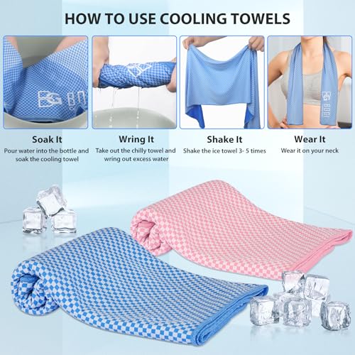 BOGI Cooling Towels for Neck and Face, Soft Breathable Cool Towel for Instant Cooling Stay Cool for Yoga, Sport, Gym, Camping, Running & More Activities - color: Pink, size: 47.00" x 14.00"