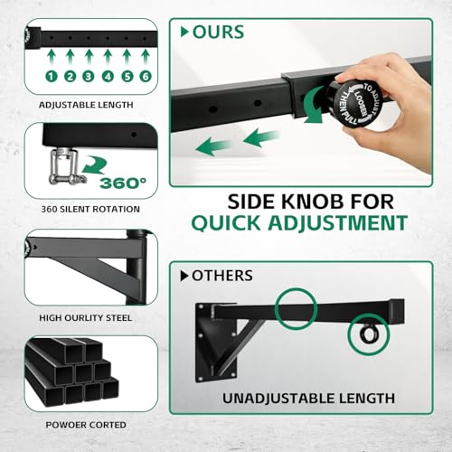 Heavy Duty Punching Bag Hanger, Wall Mounted Punching Bag Hanger, Adjustable Length and Height Heavy-Duty Punching Bag Bracket, Suitable for Home Gym - style: Length and Direction Adjustable