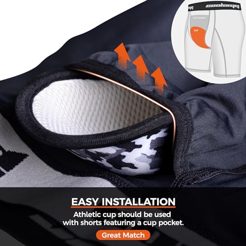 COOLOMG Men Adult Baseball Sliding Shorts with Foam Athletic Cup Padded Compression Short for Softball Football Hockey - color: Black_r2, size: Large