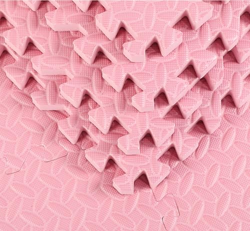 Arrowbash 12x12x1 Inch EVA Thick Interlocking Foam Floor Tiles Puzzle Exercise Mat Foam Mats for Home Gym Pets(Pink,12) - color: Pink, size: 12