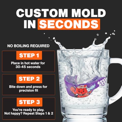 Shock Doctor Gel Max Power Sports Mouth Guard, Flavored Sports Mouthguard for Football, Lacrosse, Hockey, Basketball, Flavored Mouth Guard, Youth & Adult, Adult, Kool-Aid Grape OSFA