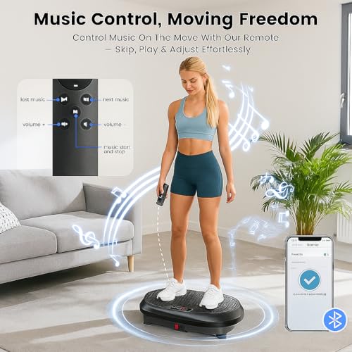 HVX Vibration Plate Exercise Machine for Lymphatic Drainage, Vibrating Fitness Platform 450 lbs Capacity Full Body Shaker Workout Equipment, Vibration Platform Machine Shaping Vibrate Board Sport Home