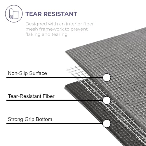 Voyage 5mm Studio Yoga Mats, 6 Pack, 72x24in - color: Charcoal
