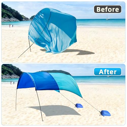 Bylion 2 Sets Beach Shade Accessories- Beach Canopy Wind Assist-600D Blue Sandbags Weight Sun Canopy Assist Kits, Provide Shade in Breezes/No Wind Form Tent-Like Shape(Canopies Excluded) - color: Style1-Blue