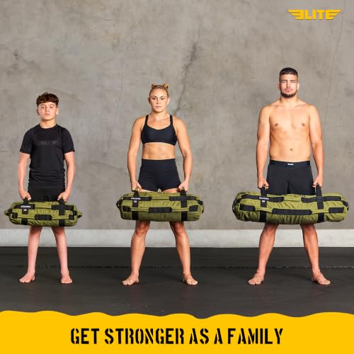 Elite Sports Workout Sandbag for Versatile, Intensive Core Muscles Fitness, Strength Training with Strategic Handle Placement (Unfilled) - color: Green, size: 50 TO 75 lbs (1 count)