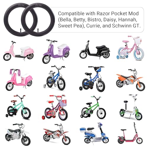 12.5 x 2.5/2.75/3.0 Scooters Replacement Tubes Inner Tube with TR13 Stem for Razor Pocket Mod (Bella, Betty, Bistro, Daisy, Hannah, Sweet Pea), Currie, and Schwinn GT - size: 12.5x2.5/2.75/3.0" (TR13) without Levers