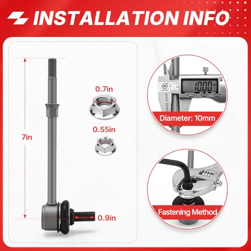 K90681 Zinc-Nickel Alloy Front Sway Bar End Link Stabilizer Bar Link Kit for 1996-2002 Toyota 4RUNNER,2005-2015 Toyota Tacoma,2000-2005 Toyota Tundra Replaces# 48820-50011 48820-34020 48820-35030 - color: K90681, size: Sway Bar Links