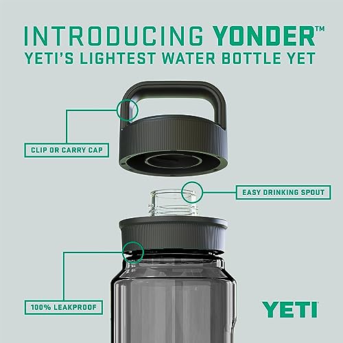 YETI Yonder Water Bottle with Yonder Chug Cap, Lightweight, Leakproof and BPA-Free - color: Charcoal, style: 25oz