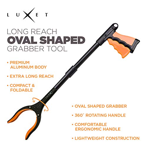 Grabber Reacher Tool 19 Inch Long, Foldable Pick Up Stick - Strong Grip Magnetic Tip - Heavy Duty Trash Picker Claw Reacher Grabber Tool Elderly Wheelchair Mobility Aid (Orange) - color: Orange