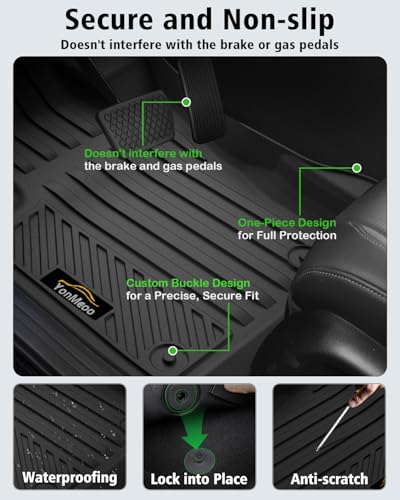Floor Mats & Cargo Liner Custom Fit for Jeep Compass 2017-2025 2026, Door Sill Guards, All Weather TPE Rubber Anti-Slip 1st & 2nd Row & Trunk Mat Floor Liners for Compass 2025 Accessories - size: For Compass 2017-2026
