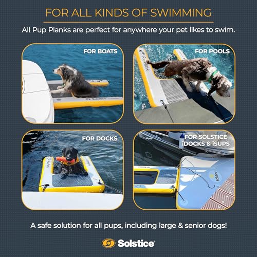 SOLSTICE Inflatable Pup Plank, Dog Water Ramp for Boats & Docks, Boost Step - size: XL (200 Pounds)